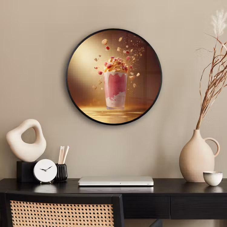 Framboos - Smoothie - Drinken - Roze Fotolijst rond zonder passe partout klein -sfeer1