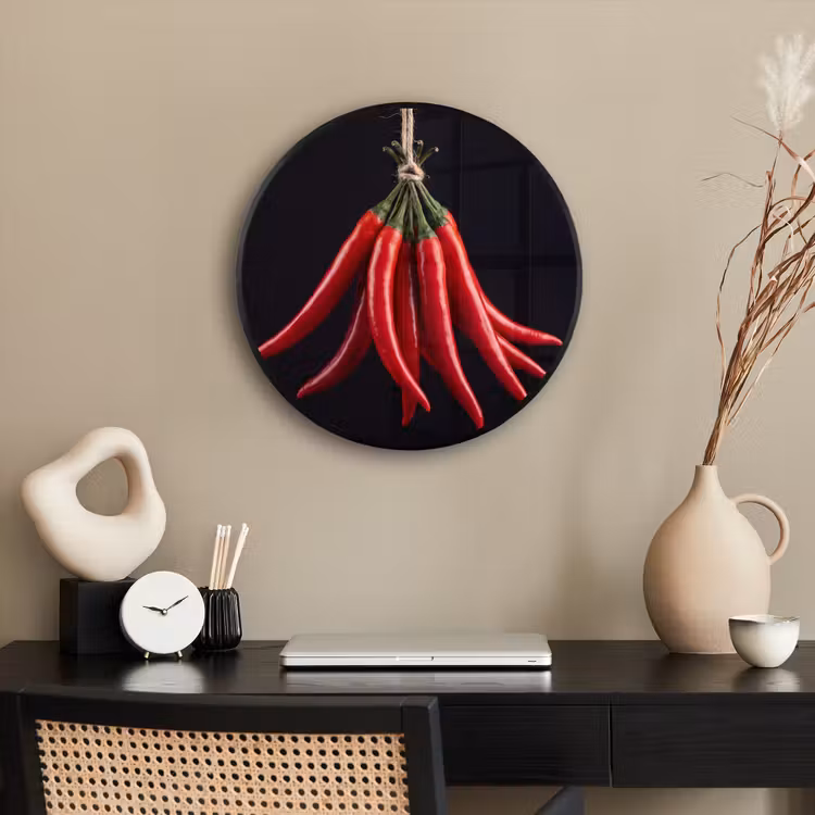 Photo Frame Round - Red Pepper - Food - Rode peper - Eten Fotolijst rond zonder passe partout klein