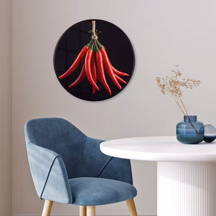 Photo Frame Round - Red Pepper - Food - Rode peper - Eten Fotolijst rond zonder passe partout klein