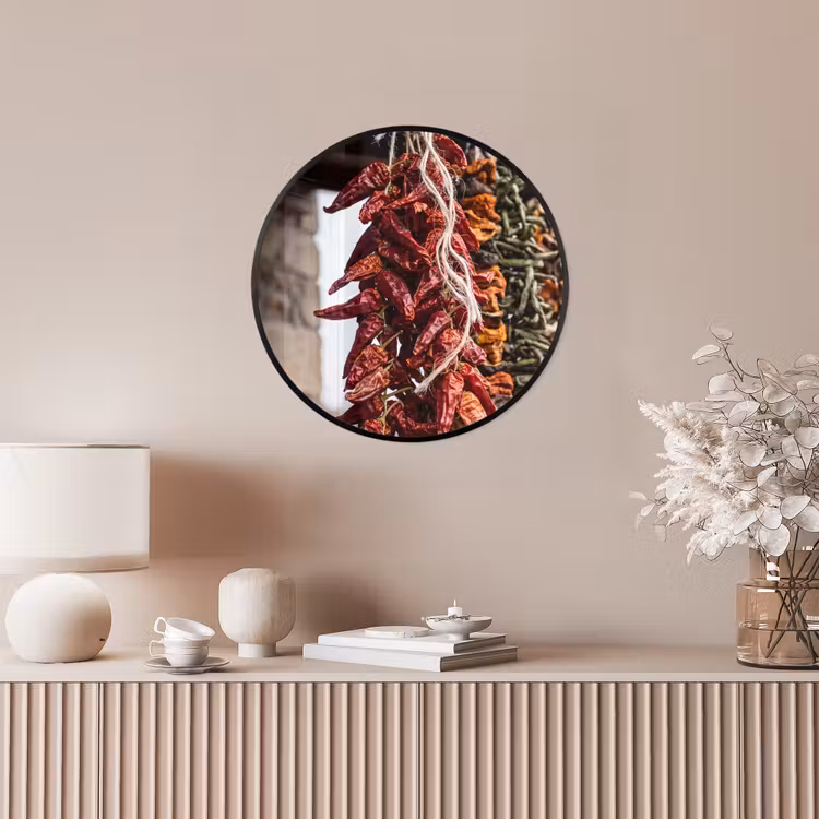 Photo Frame Round - Red Peppers - Food - Rode pepers - Eten Fotolijst rond zonder passe partout klein