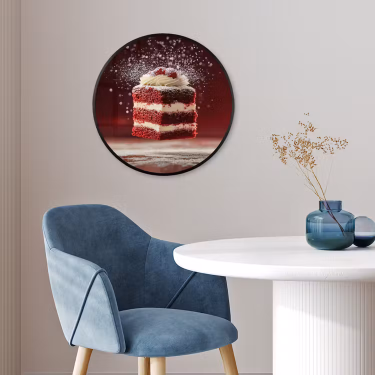 Rode - Velvet - Taart - Eten Fotolijst rond zonder passe partout klein -sfeer2