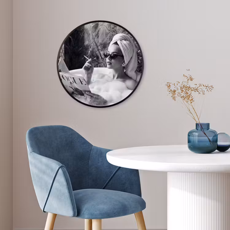 Relaxt - Bad - Zwart - Wit Fotolijst rond zonder passe partout klein -sfeer2