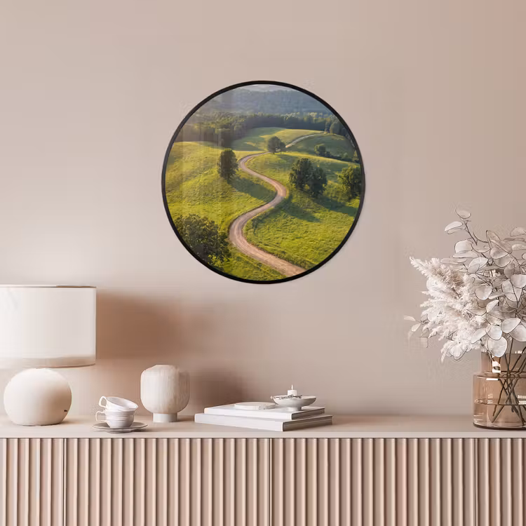 Weg - Weide - Natuur - Groen Fotolijst rond zonder passe partout klein -sfeer3