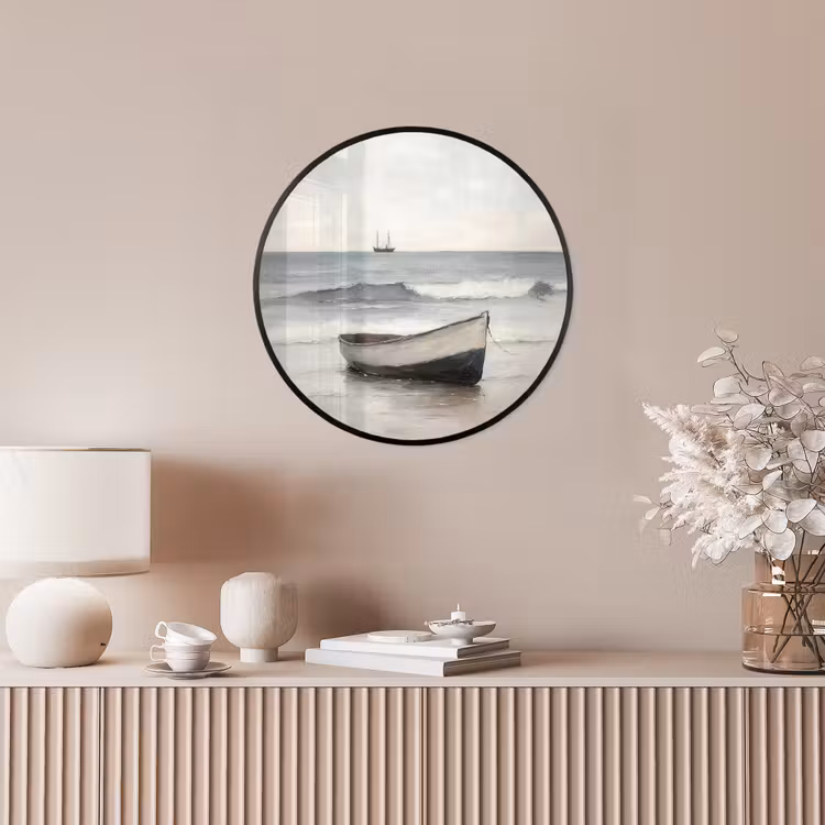 Roeiboot - Zee - Horizon Fotolijst rond zonder passe partout klein -sfeer3