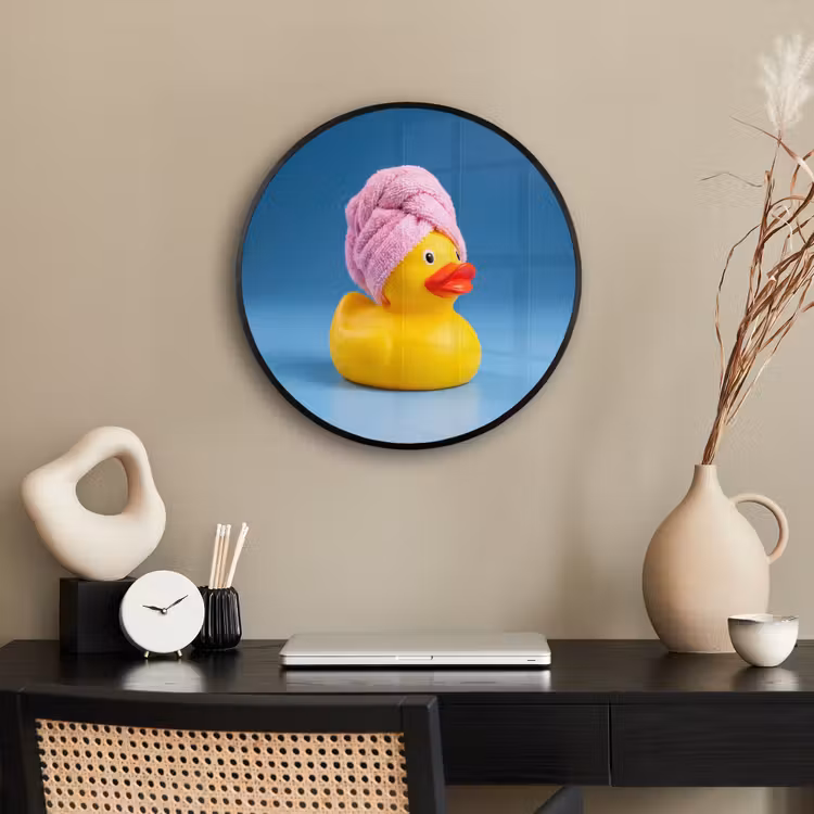 Badeend - Handdoek - Blauw Fotolijst rond zonder passe partout klein -sfeer1