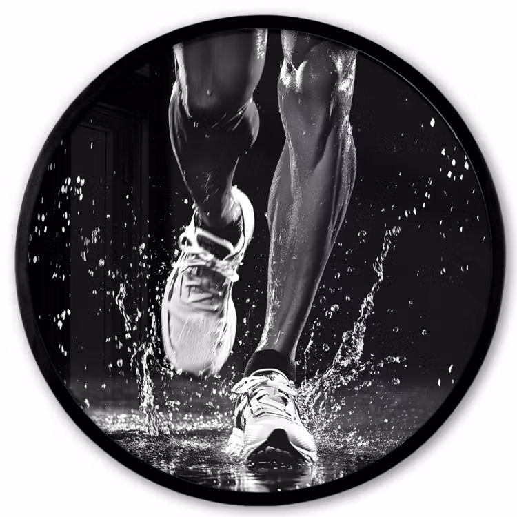Hardloopschoenen - Rennen - Druppels - Zwart Fotolijst rond zonder passe partout klein -3d