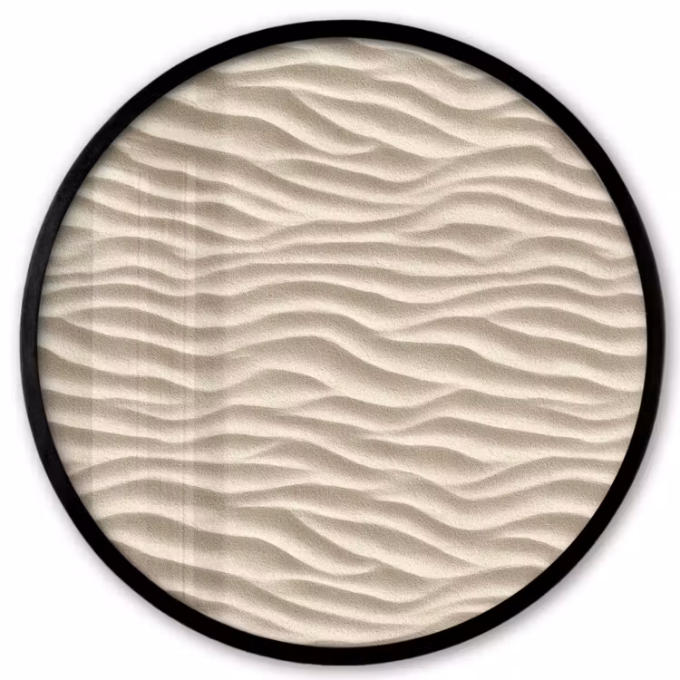 Zand - Golven - Beige Fotolijst rond zonder passe partout klein 856 -3d