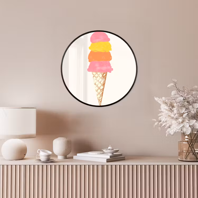 Schepijs - Hoorntje - Illustratie - Minimalistisch Fotolijst rond zonder passe partout klein -sfeer3
