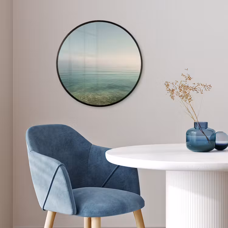 Zee - Horizon - Blauw - Mist Fotolijst rond zonder passe partout klein -sfeer2