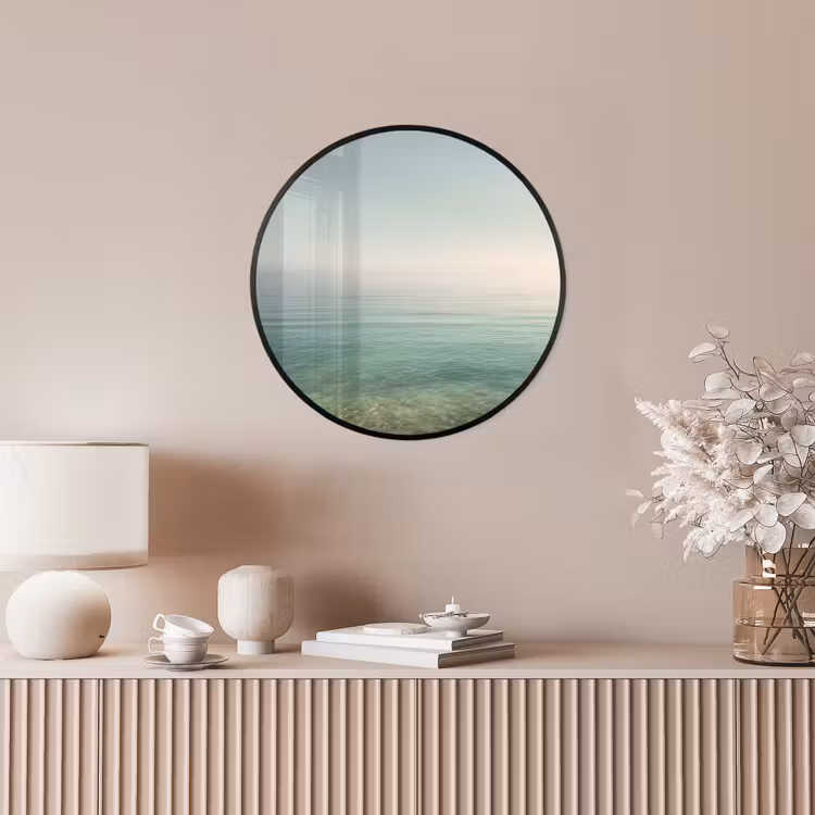 Zee - Horizon - Blauw - Mist Fotolijst rond zonder passe partout klein -sfeer3