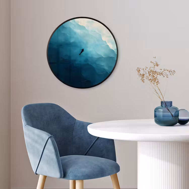 Zee - Silhouet - Abstract - Blauw Fotolijst rond zonder passe partout klein -sfeer2