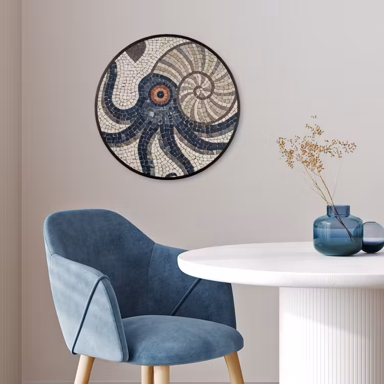 Zeeleven - Mozaïek - Kunst - Vintage - Beige Fotolijst rond zonder passe partout klein -sfeer2