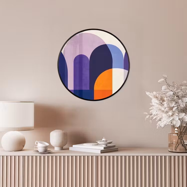 Vormen - Abstract - Grafisch - Oranje Fotolijst rond zonder passe partout klein -sfeer3