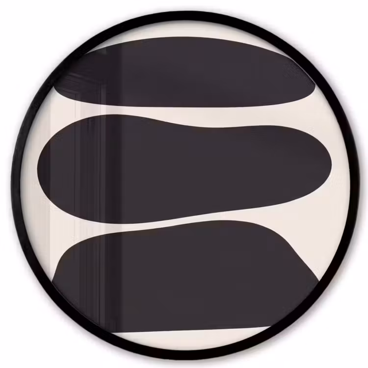 Photo Frame Round - Shapes - Organic - Black - Vormen - Organisch - Zwart Fotolijst rond zonder passe partout klein