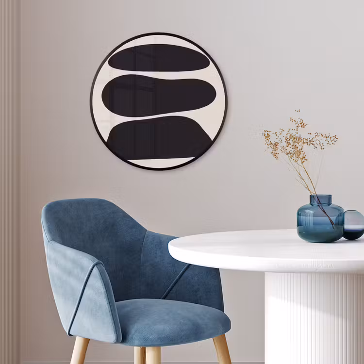 Photo Frame Round - Shapes - Organic - Black - Vormen - Organisch - Zwart Fotolijst rond zonder passe partout klein
