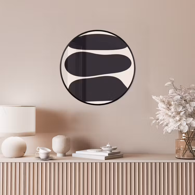 Photo Frame Round - Shapes - Organic - Black - Vormen - Organisch - Zwart Fotolijst rond zonder passe partout klein