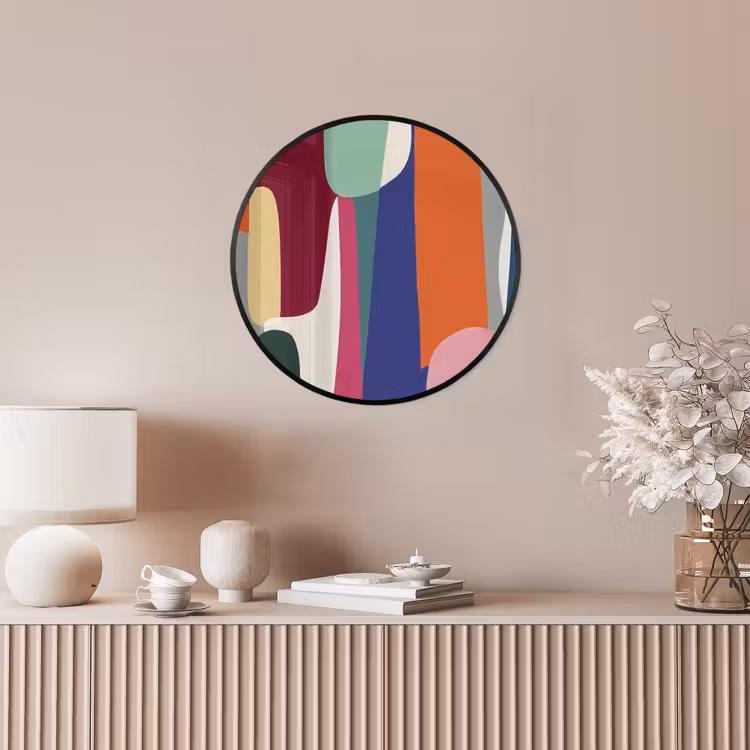 Vormen - Ritmisch - Kleuren - Abstract Fotolijst rond zonder passe partout klein -sfeer3