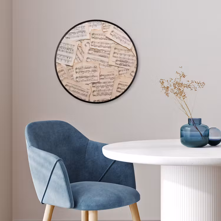Bladmuziek - Oud - Noten - Vintage - Beige Fotolijst rond zonder passe partout klein -sfeer2