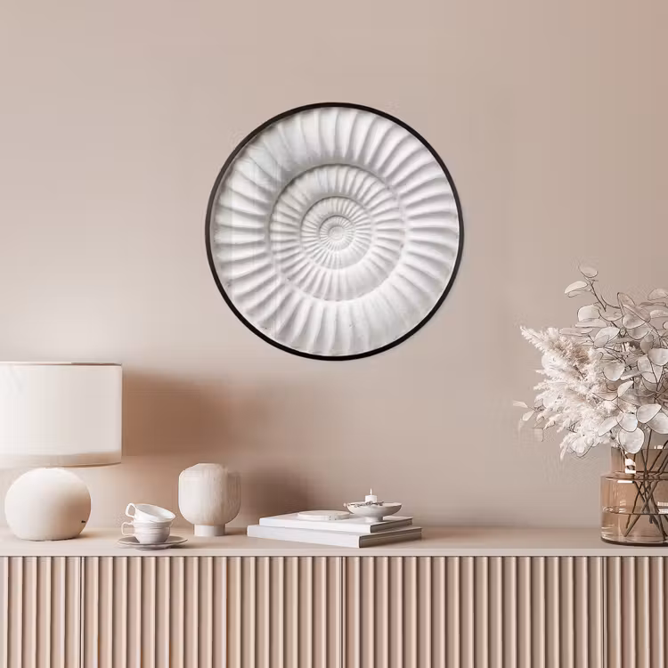Schelp - Spiraal - Wit Fotolijst rond zonder passe partout klein -sfeer3