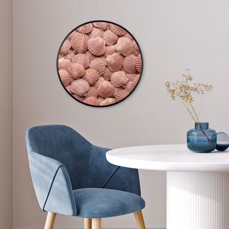Schelpen - Patroon - Roze Fotolijst rond zonder passe partout klein -sfeer2