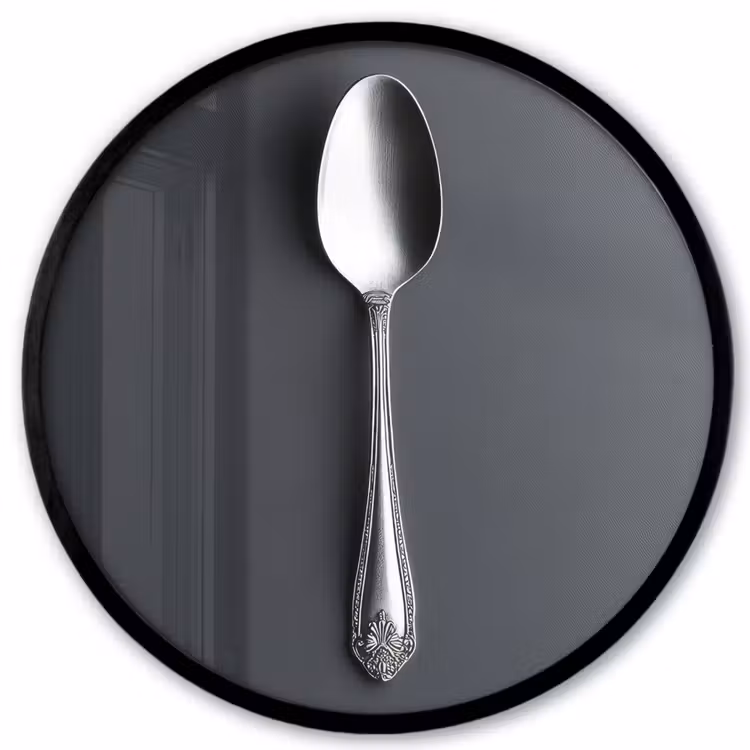 Zilver - Metaal - Lepel Fotolijst rond zonder passe partout klein -3d
