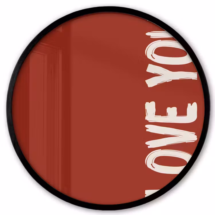 Schuin - Loveyou - Rood Fotolijst rond zonder passe partout klein -3d