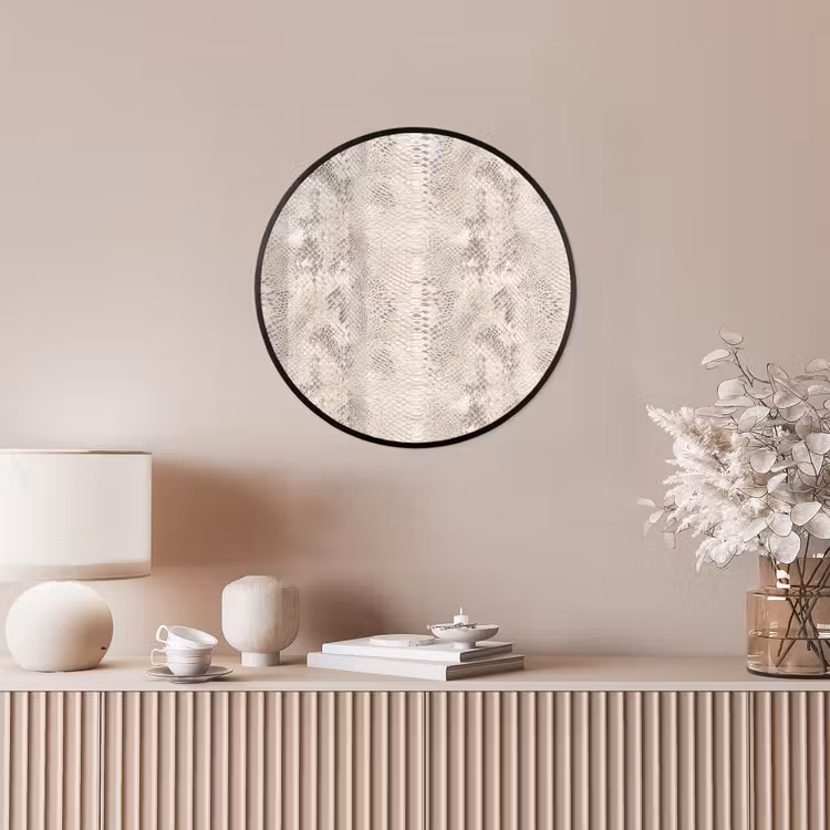 Slang - Patroon - Beige Fotolijst rond zonder passe partout klein 856 -sfeer3