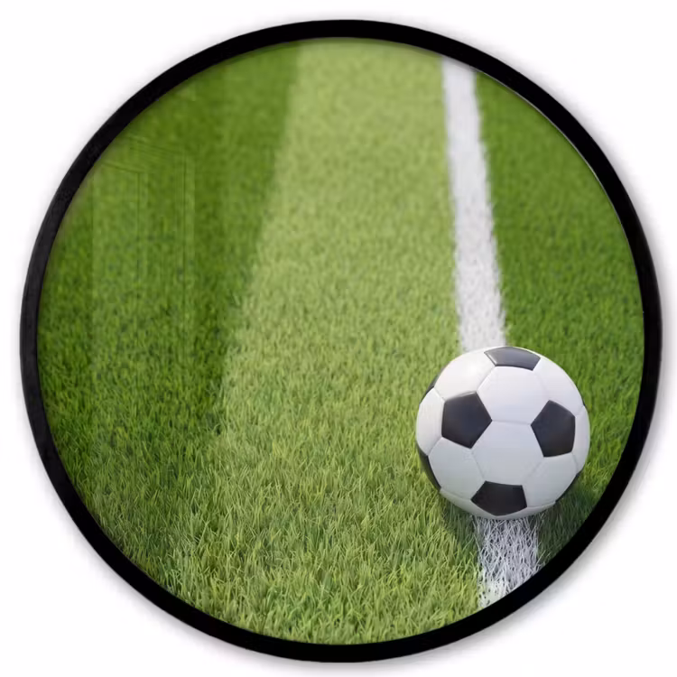 Voetbal - Grasveld - Sport - Groen Fotolijst rond zonder passe partout klein -3d