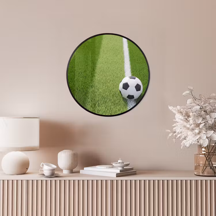 Voetbal - Grasveld - Sport - Groen Fotolijst rond zonder passe partout klein -sfeer3