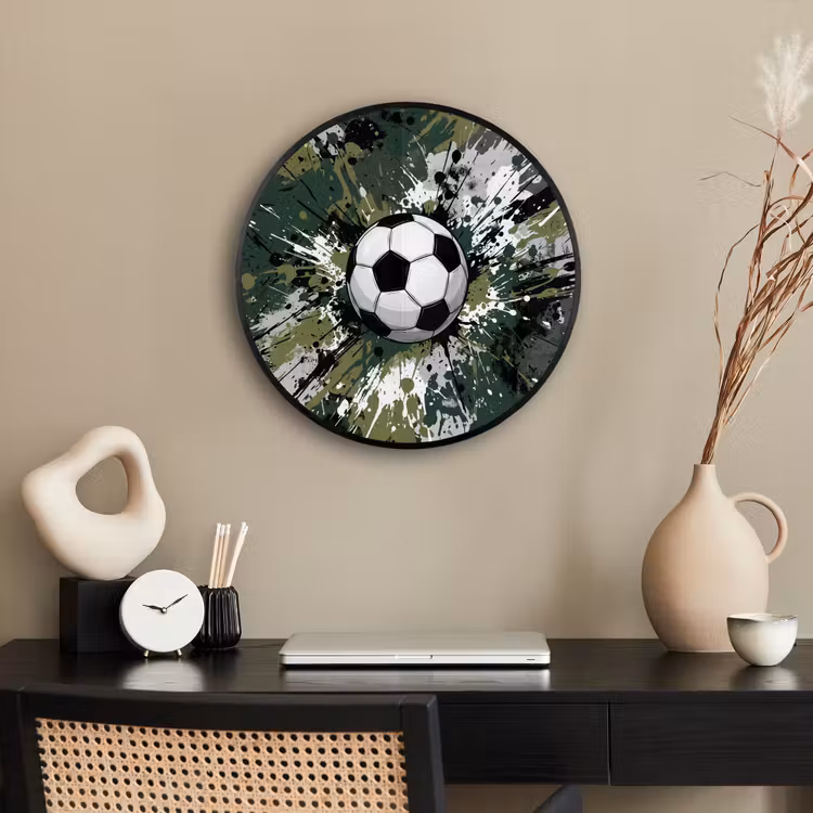 Voetbal - Verf - Spetters - Groen Fotolijst rond zonder passe partout klein -sfeer1