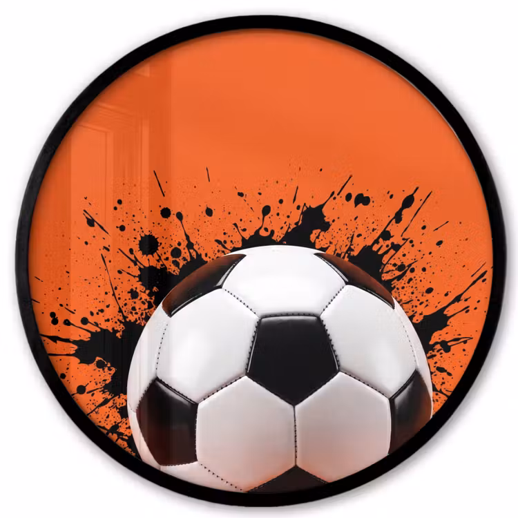 Voetbal - Verf - Sport - Oranje Fotolijst rond zonder passe partout klein -3d