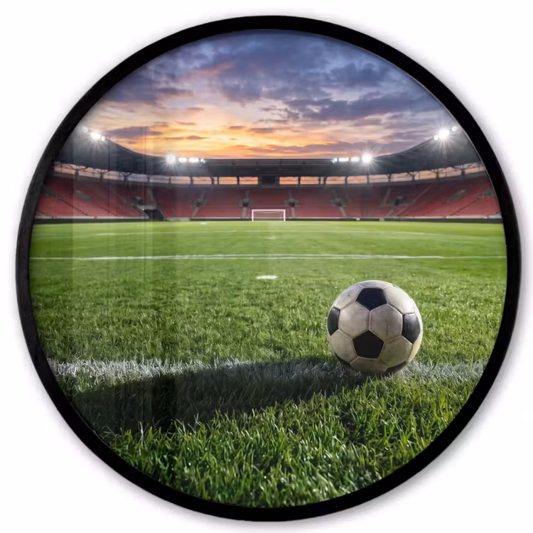 Voetbal - Stadion - Sport - Groen Fotolijst rond zonder passe partout klein -3d