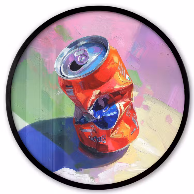 Frisdrank - Blik - Paars Fotolijst rond zonder passe partout klein -3d