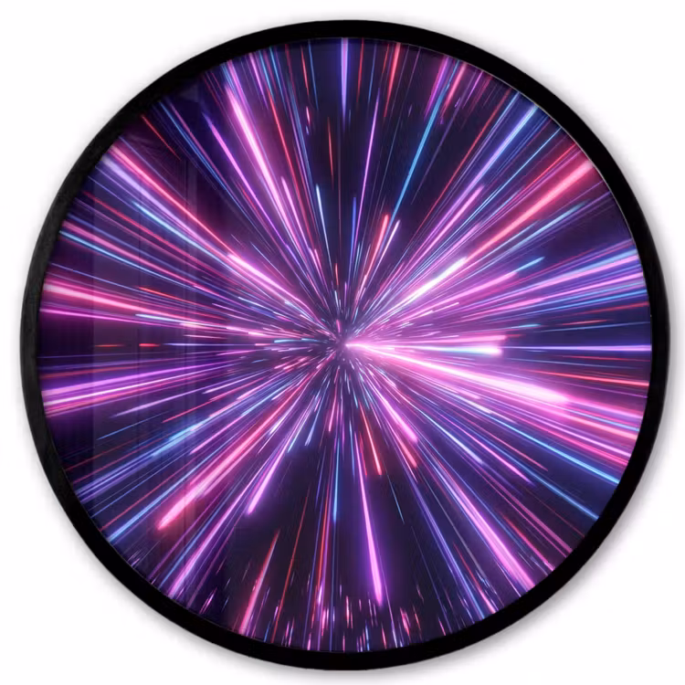 Lichtsnelheid - Ruimte - Roze - Paars Fotolijst rond zonder passe partout klein -3d