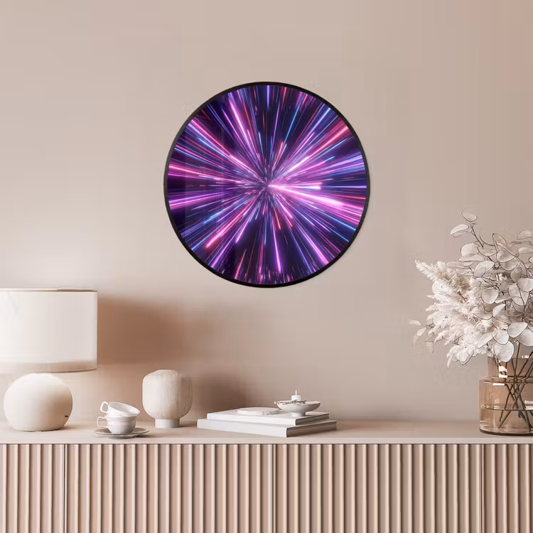 Lichtsnelheid - Ruimte - Roze - Paars Fotolijst rond zonder passe partout klein -sfeer3