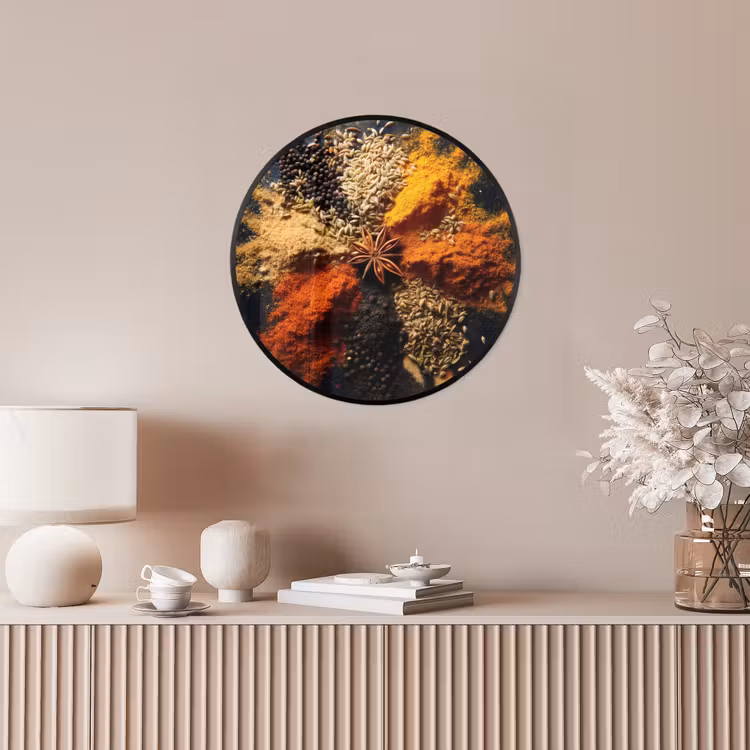 Specerijen - Explosie - Oranje Fotolijst rond zonder passe partout klein -sfeer3