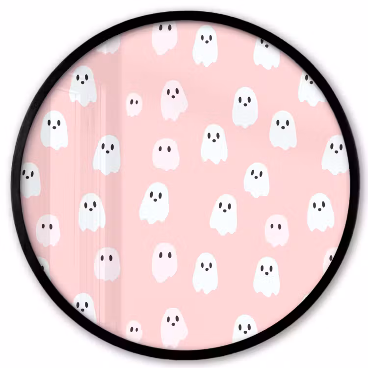 Spookjes - Patroon - Roze Fotolijst rond zonder passe partout klein 856 -3d