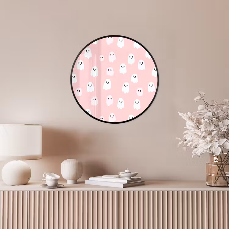 Spookjes - Patroon - Roze Fotolijst rond zonder passe partout klein 856 -sfeer3