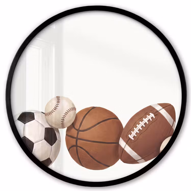 Sport - Ballen - Illustratie Fotolijst rond zonder passe partout klein -3d
