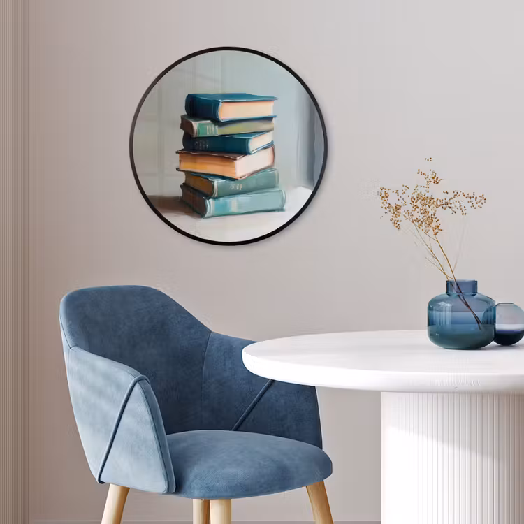 Stapel - Boeken - Groen - Daglicht Fotolijst rond zonder passe partout klein -sfeer2