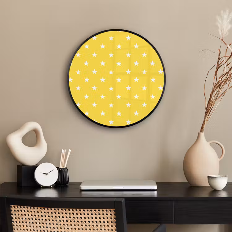 Sterren - Patroon - Minimalistisch - Geel Fotolijst rond zonder passe partout klein 856 -sfeer1