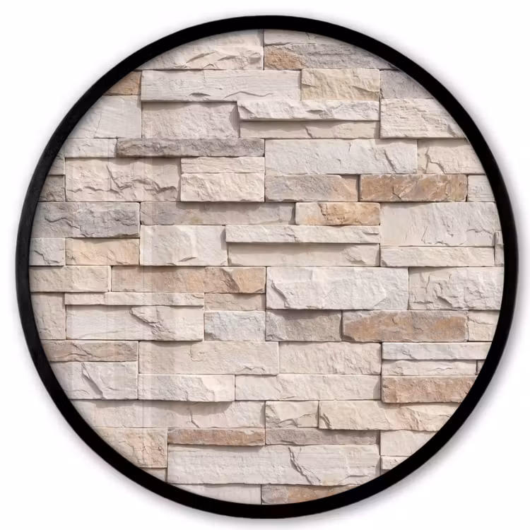 Steen - Muur - Textuur - Rustiek - Beige Fotolijst rond zonder passe partout klein -3d