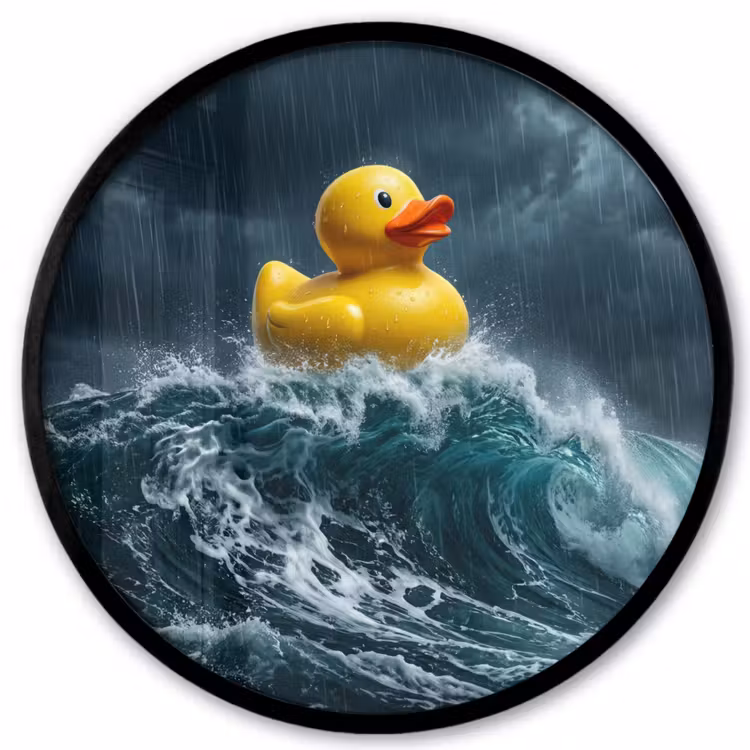 Storm - Badeend - Golven Fotolijst rond zonder passe partout klein -3d
