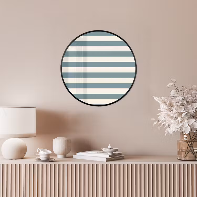 Strepen - Modern - Blauw Fotolijst rond zonder passe partout klein 856 -sfeer3