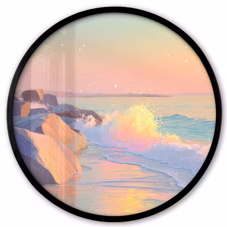 Zomerlicht - Strand - Fonkelende accenten Fotolijst rond zonder passe partout klein -3d