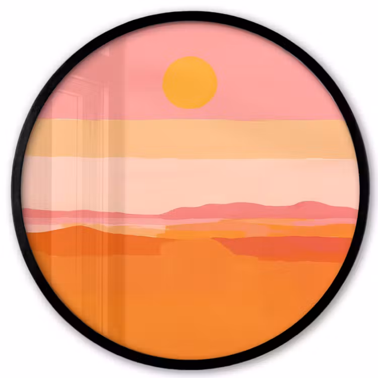 Zon - Abstract - Landschap - Oranje Fotolijst rond zonder passe partout klein -3d