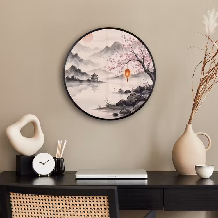 Zon - Japans - Traditioneel Fotolijst rond zonder passe partout klein -sfeer1