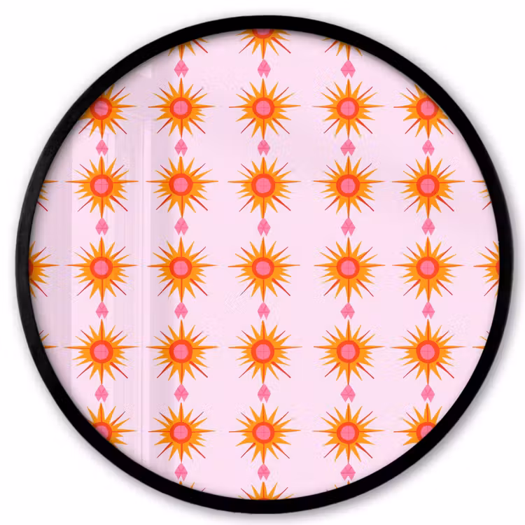 Zon - Motief - Roze Fotolijst rond zonder passe partout klein 856 -3d