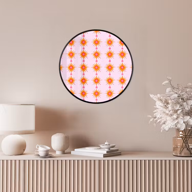 Zon - Motief - Roze Fotolijst rond zonder passe partout klein 856 -sfeer3