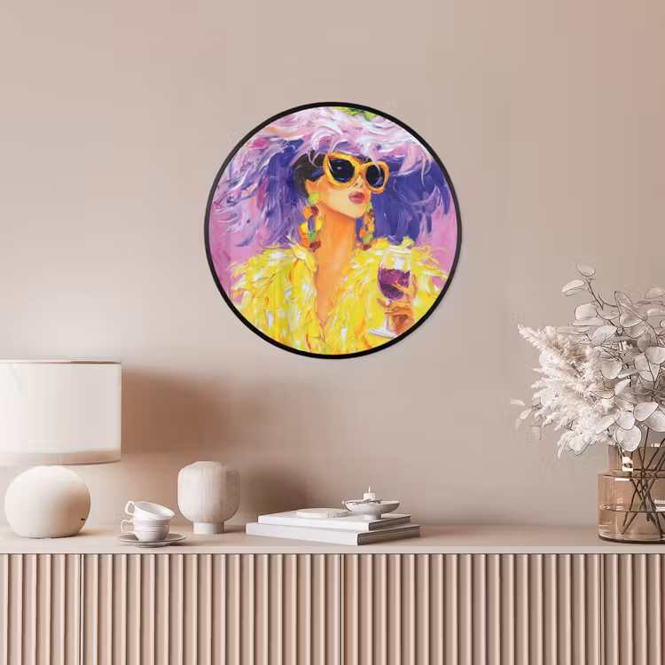 Zonnebril - Vrouw - Jas - Veren Fotolijst rond zonder passe partout klein -sfeer3